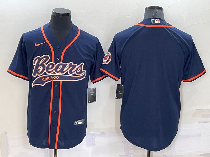 Men Chicago Bears Blank Blue Nike Co branded NFL Jersey
